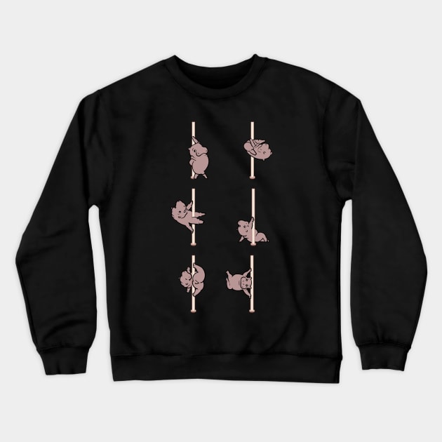 Hippo Pole Dancing Club Crewneck Sweatshirt by huebucket